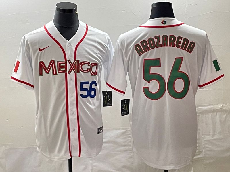 Men 2023 World Cub Mexico #56 Arozarena White green Nike MLB Jersey